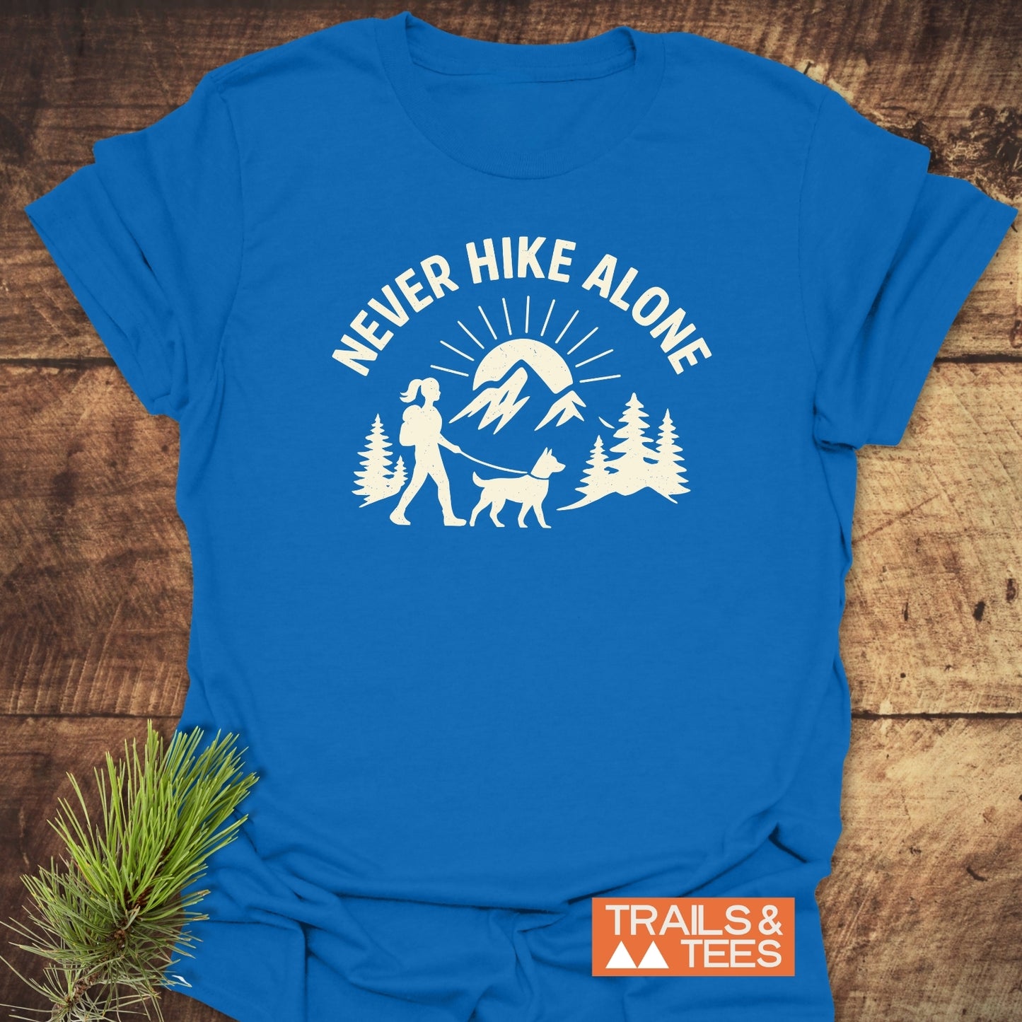 Never Hike Alone Dog Mom T-Shirt