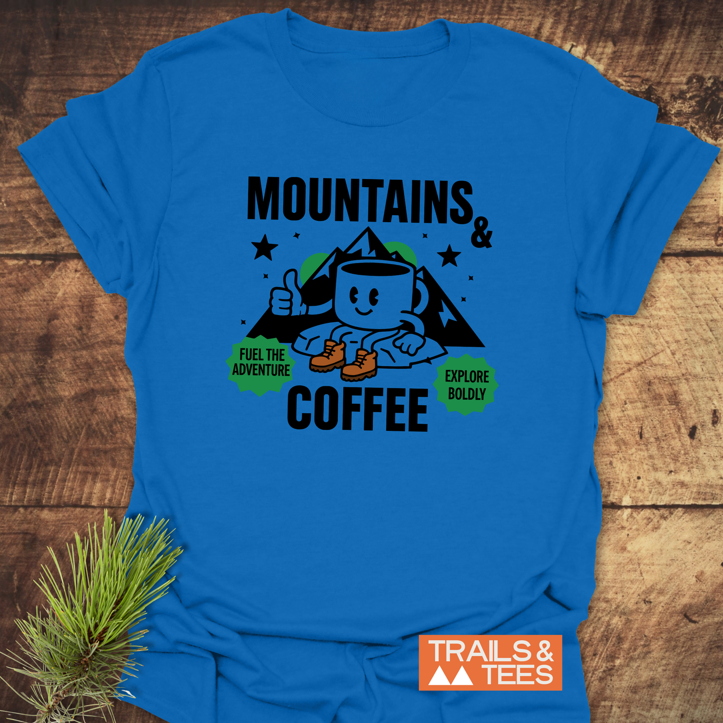 Mountains & Coffee Retro T-Shirt