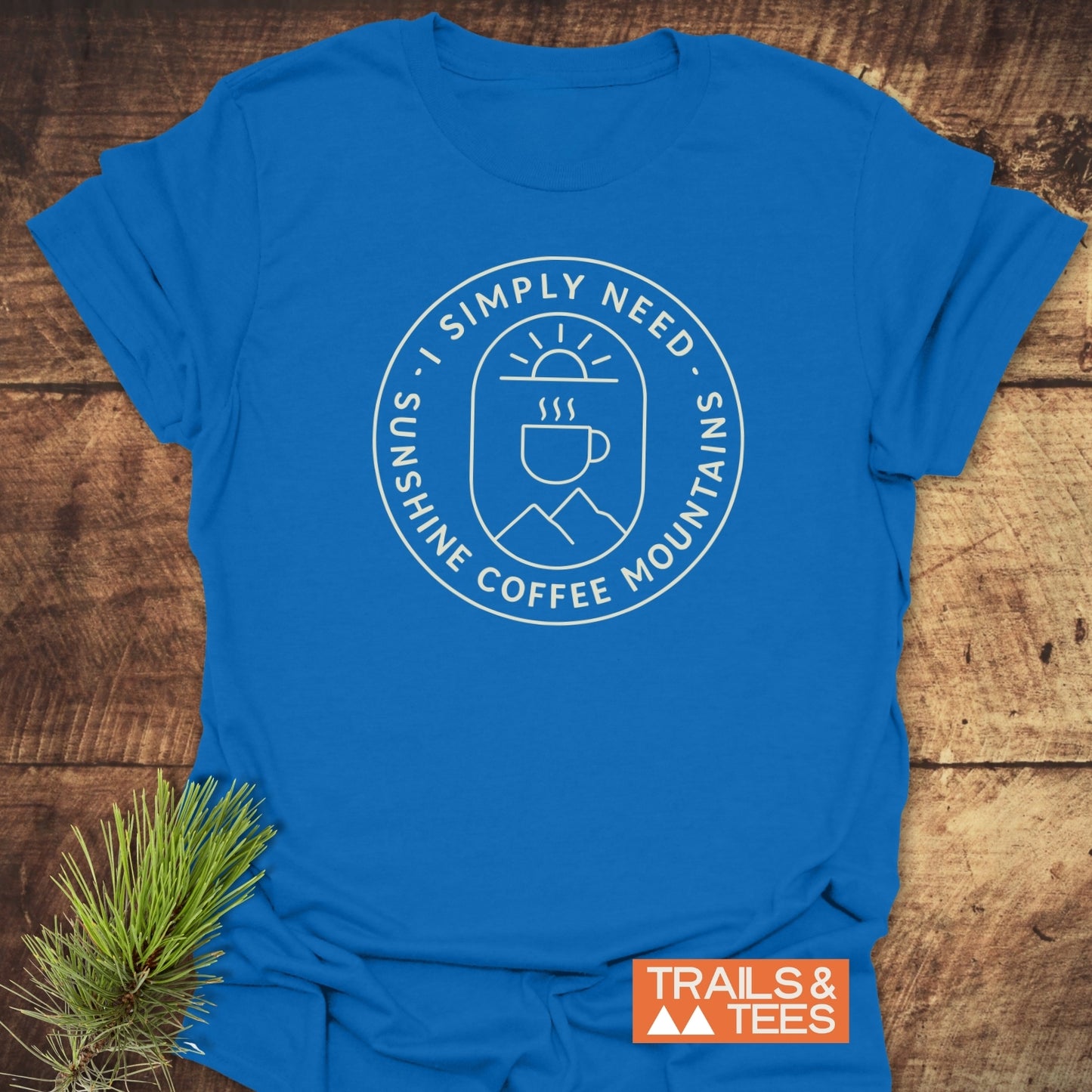 Minimalist Sunshine, Coffee & Mountains T-Shirt