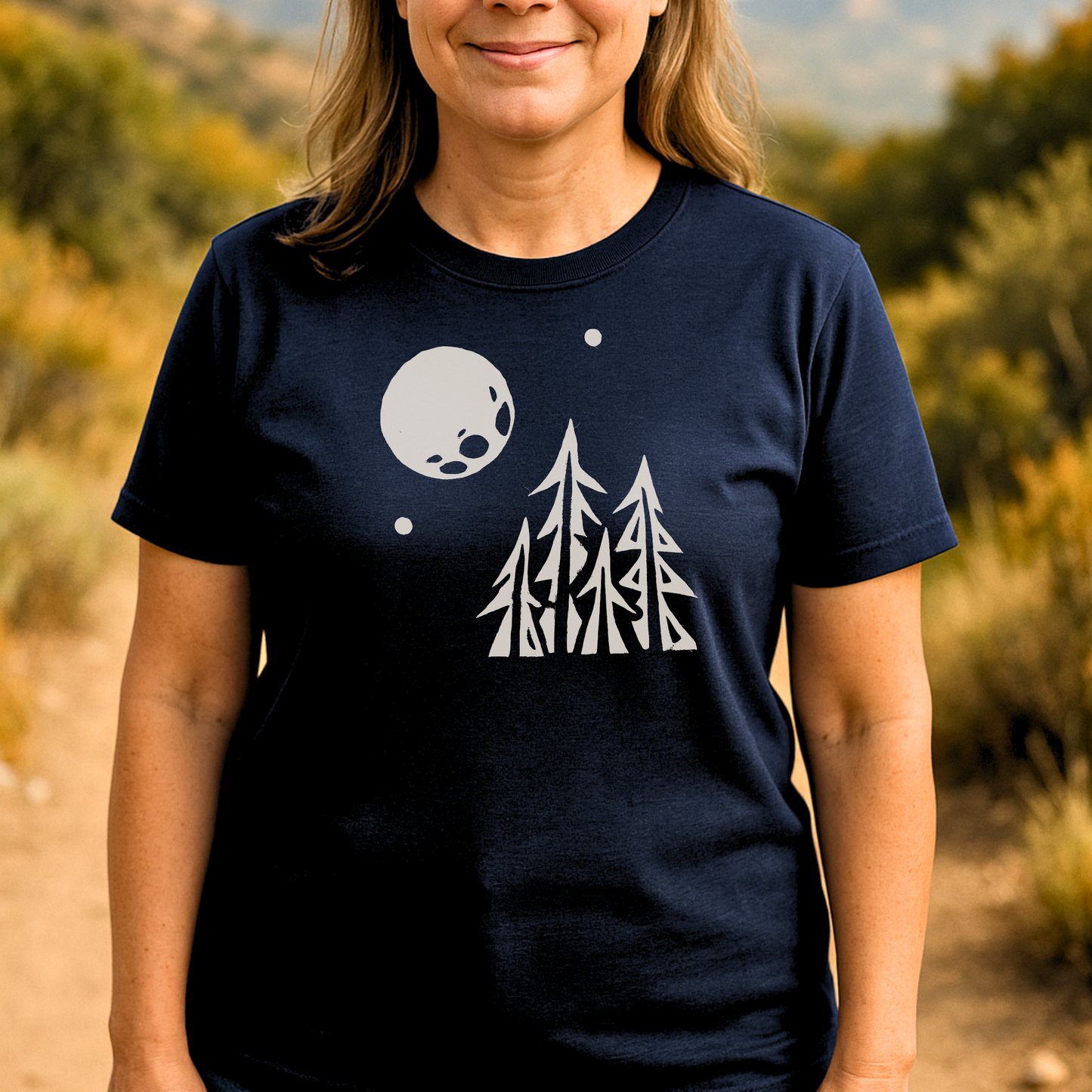 Pine Trees and Full Moon T-Shirt