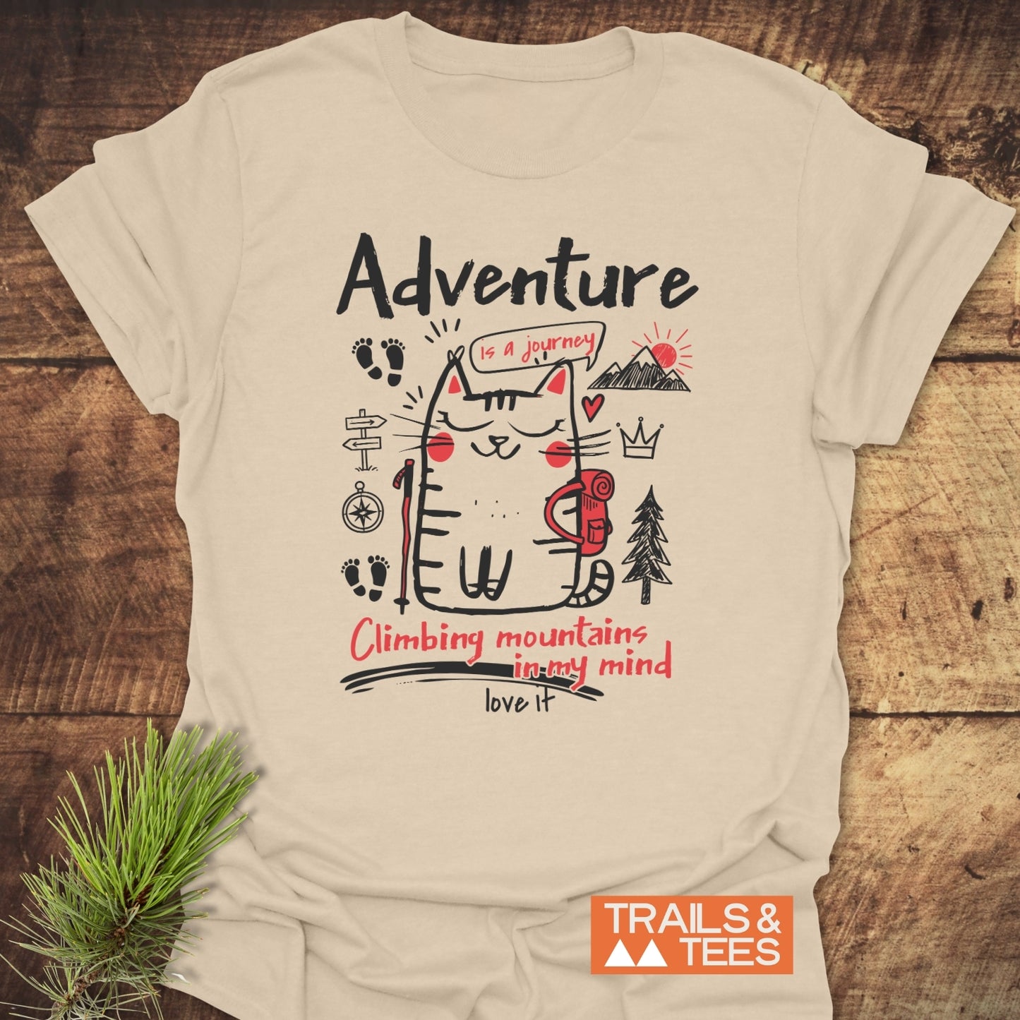 Adventure Cat Funny T-Shirt