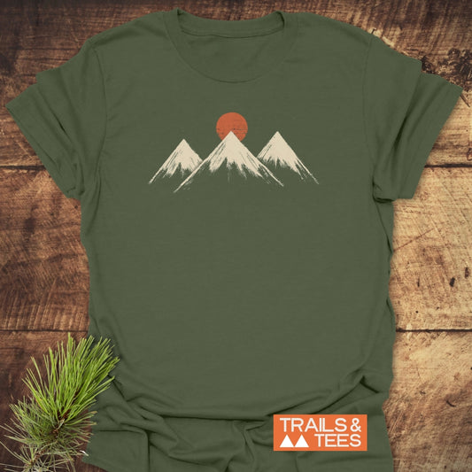 Three Mountains And Sun T-Shirt
