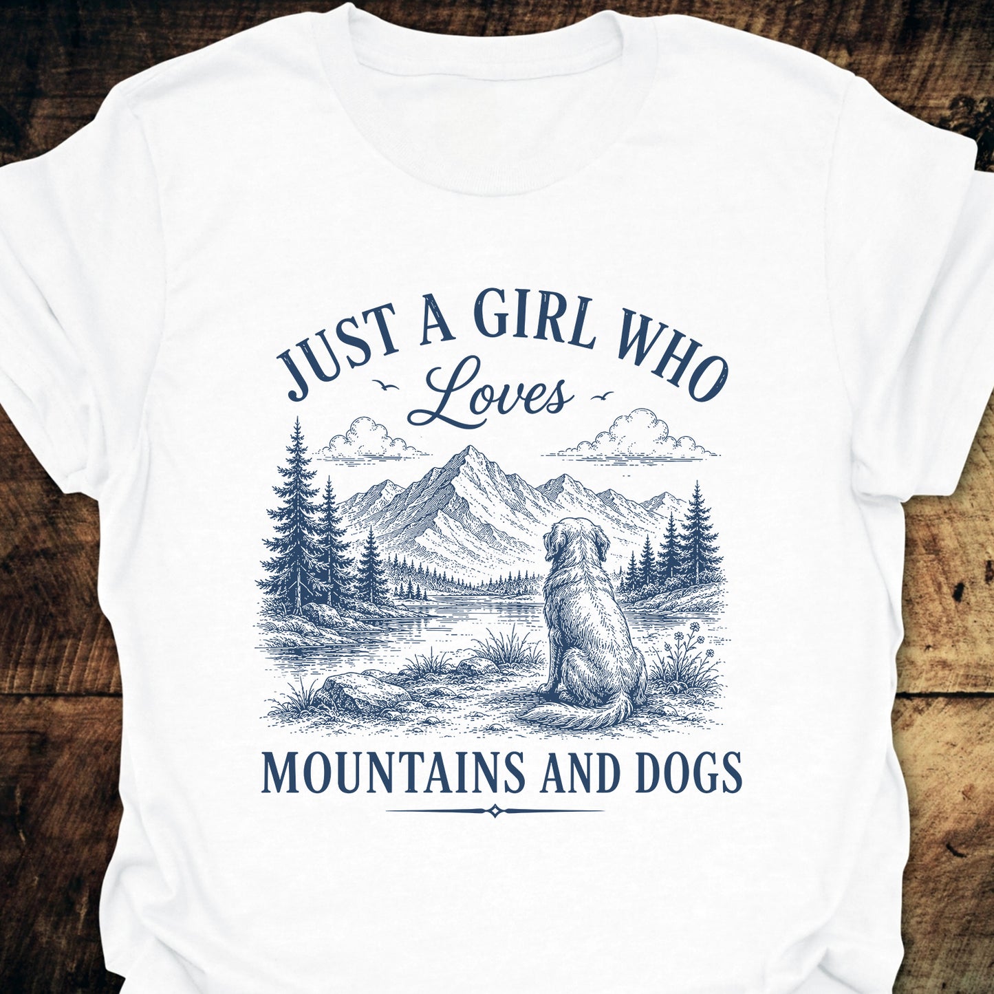 Just A Girl Who Loves Mountains And Dogs T-Shirt