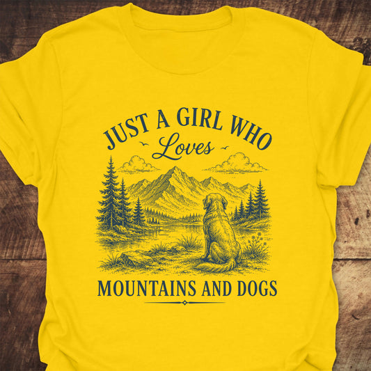 Just A Girl Who Loves Mountains And Dogs T-Shirt