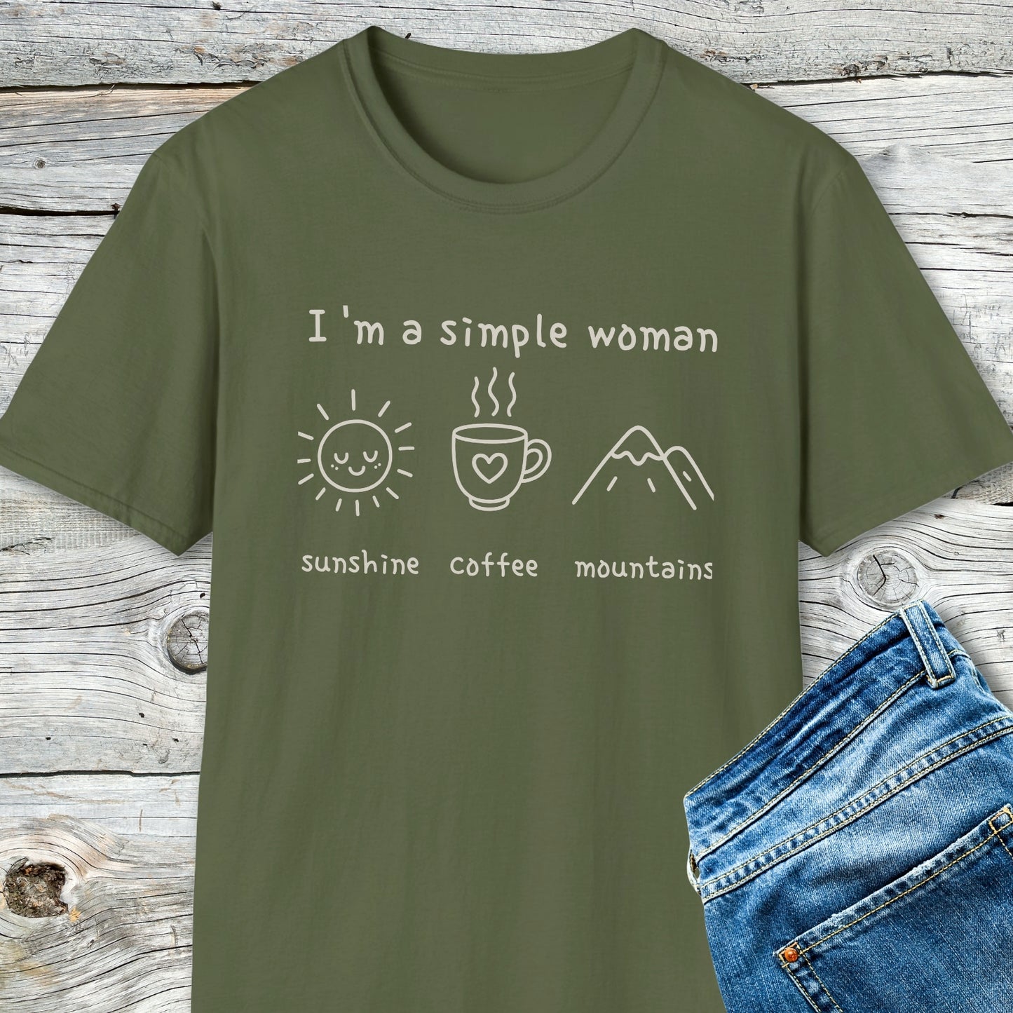 I'm A Simple Woman - Sunshine Coffee Mountains T-Shirt