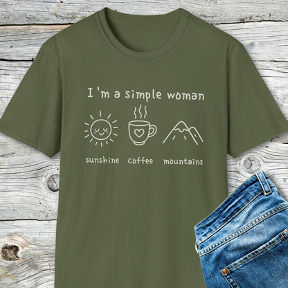I'm A Simple Woman - Sunshine Coffee Mountains T-Shirt