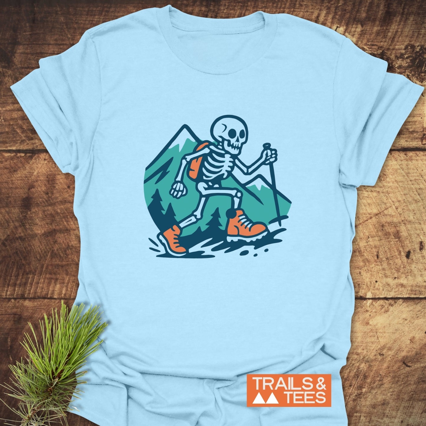 Long Way To The Top – Skeleton Hiking T-Shirt
