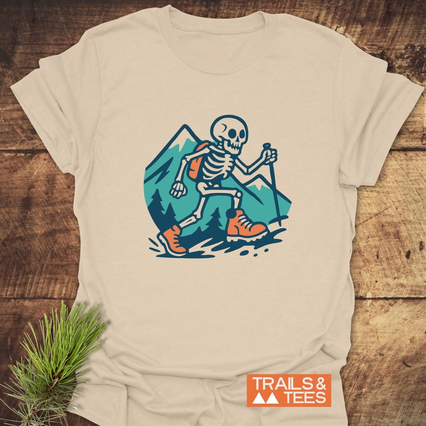 Long Way To The Top – Skeleton Hiking T-Shirt