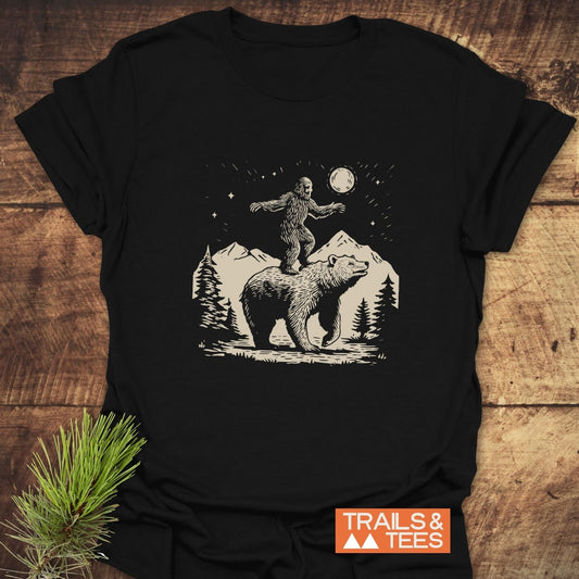 Bigfoot And Bear Funny T-Shirt