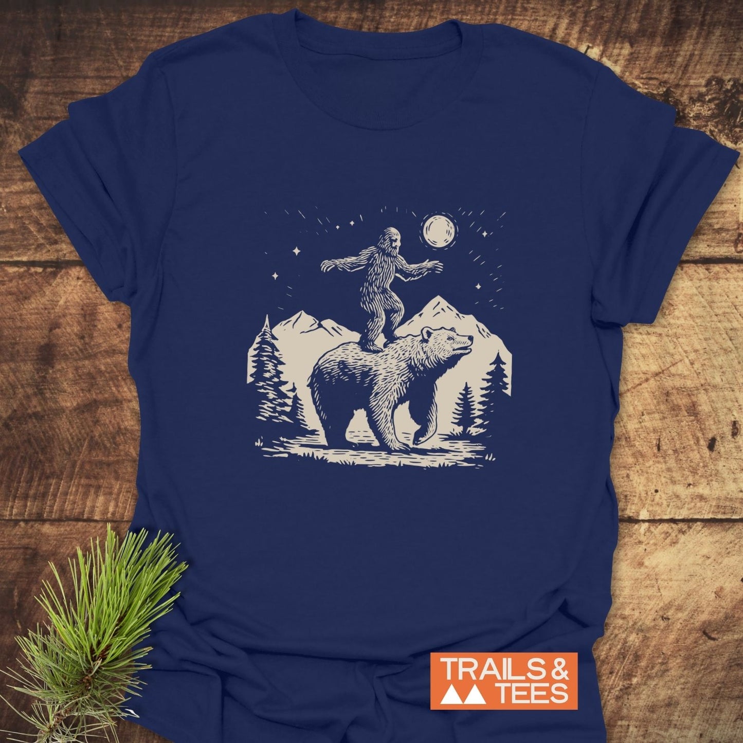 Bigfoot And Bear Funny T-Shirt