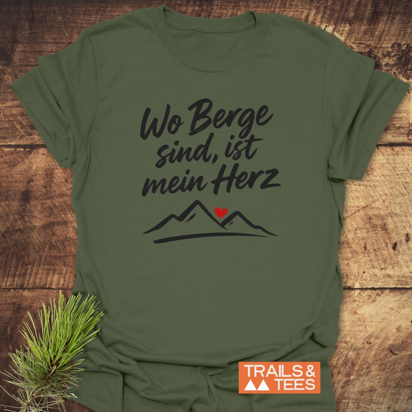Berge und Herz T-Shirt