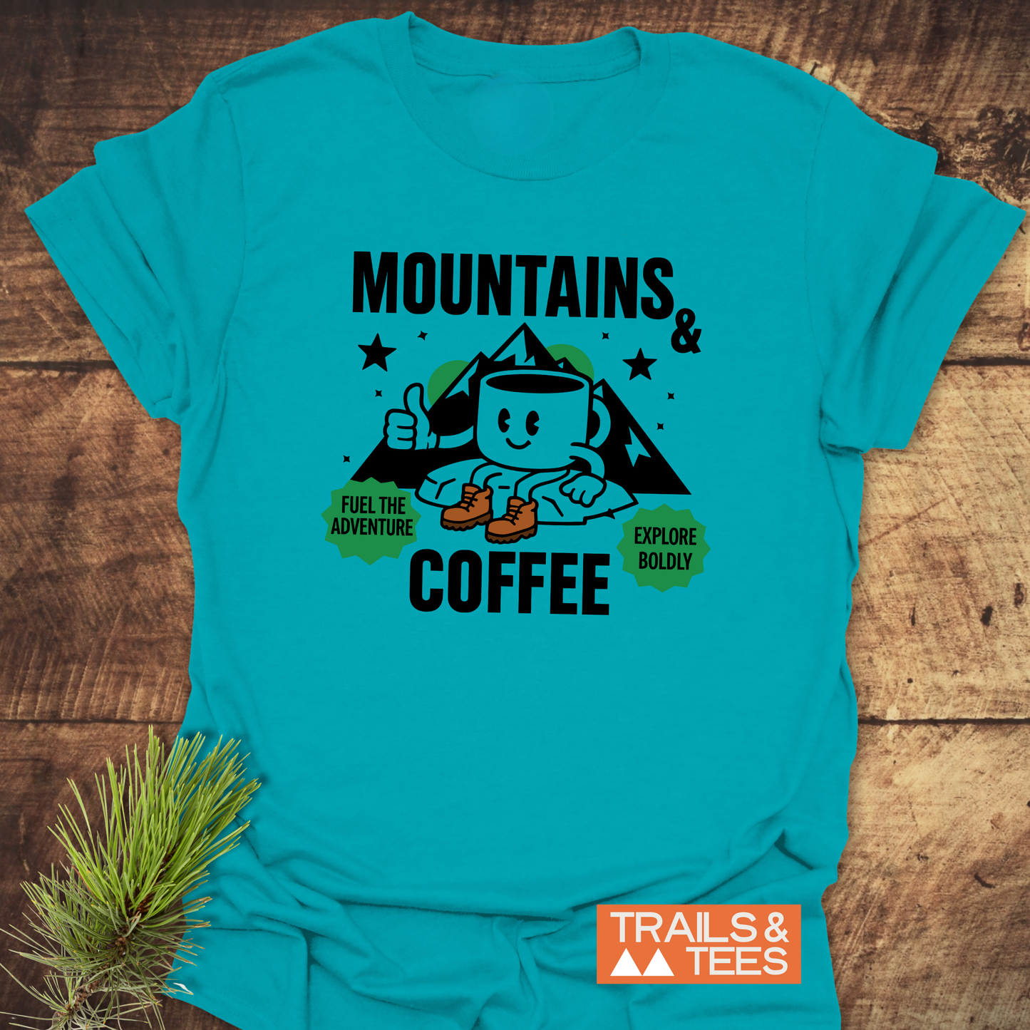 Mountains & Coffee Retro T-Shirt
