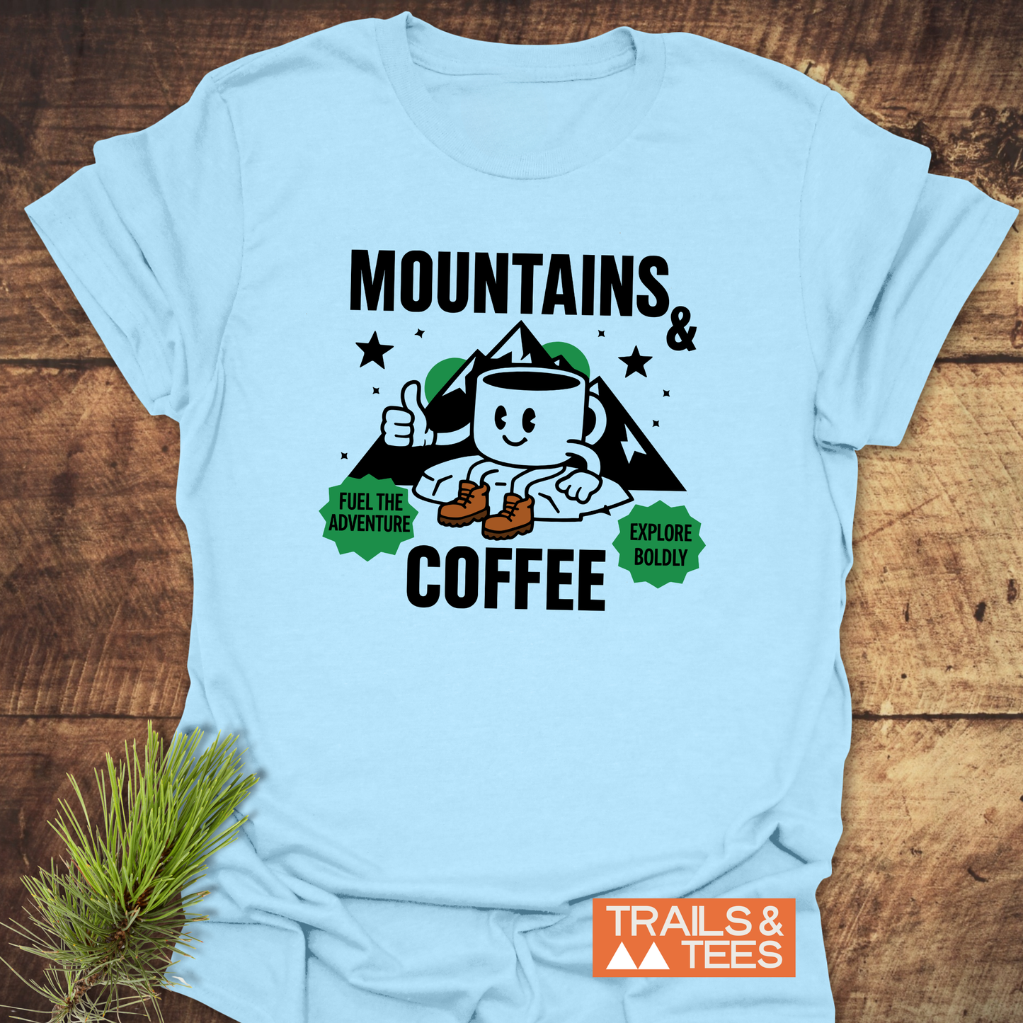 Mountains & Coffee Retro T-Shirt