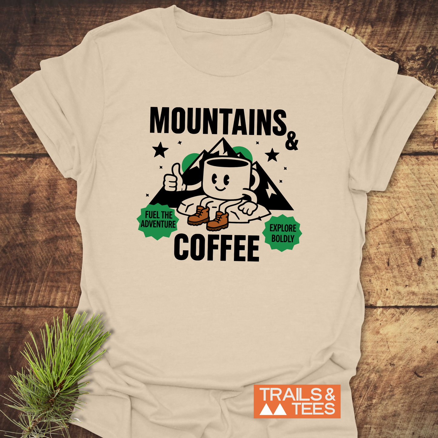Mountains & Coffee Retro T-Shirt