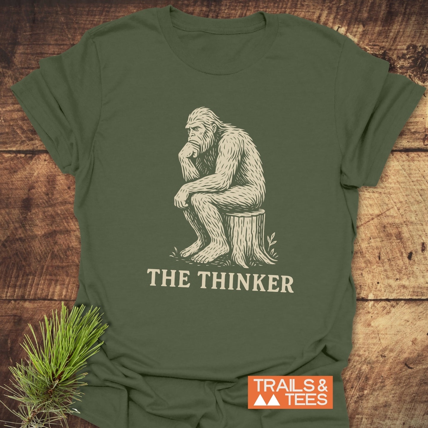 Bigfoot The Thinker T-Shirt