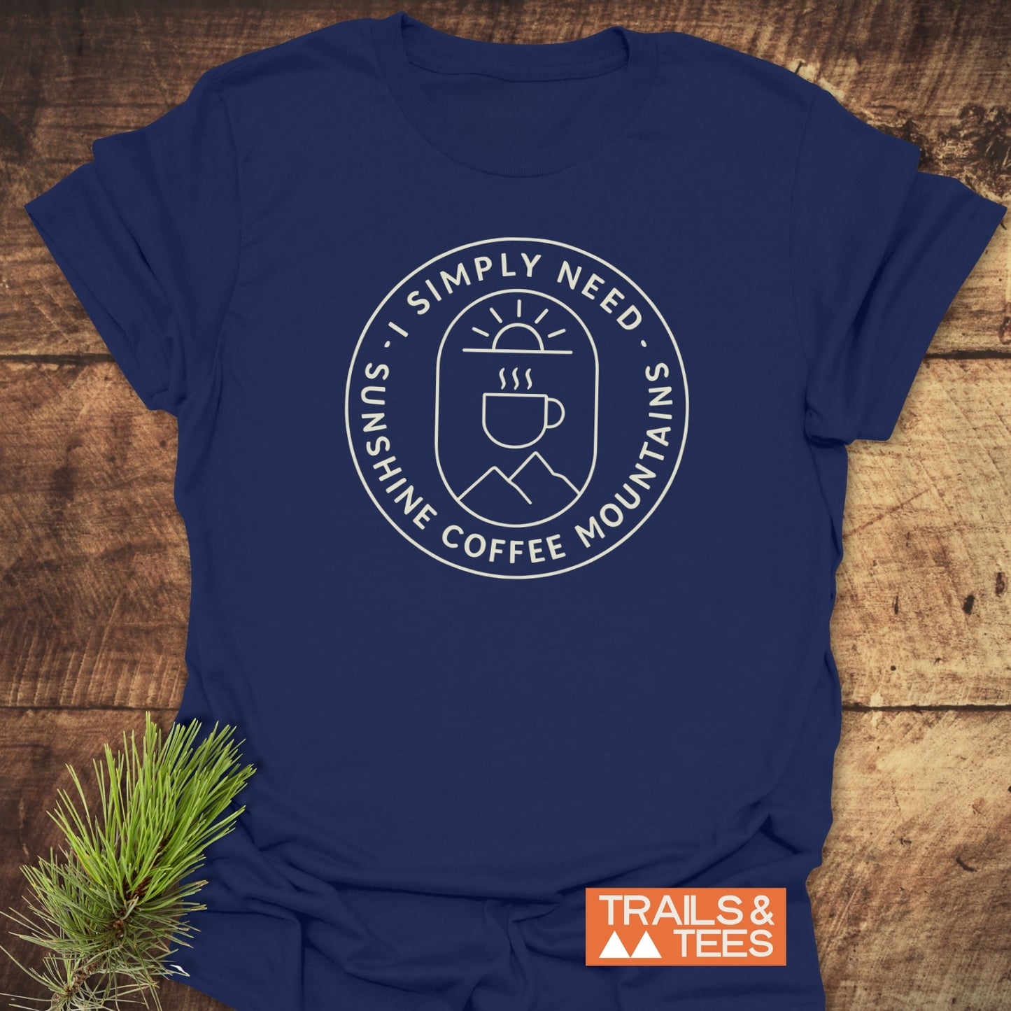 Minimalist Sunshine, Coffee & Mountains T-Shirt