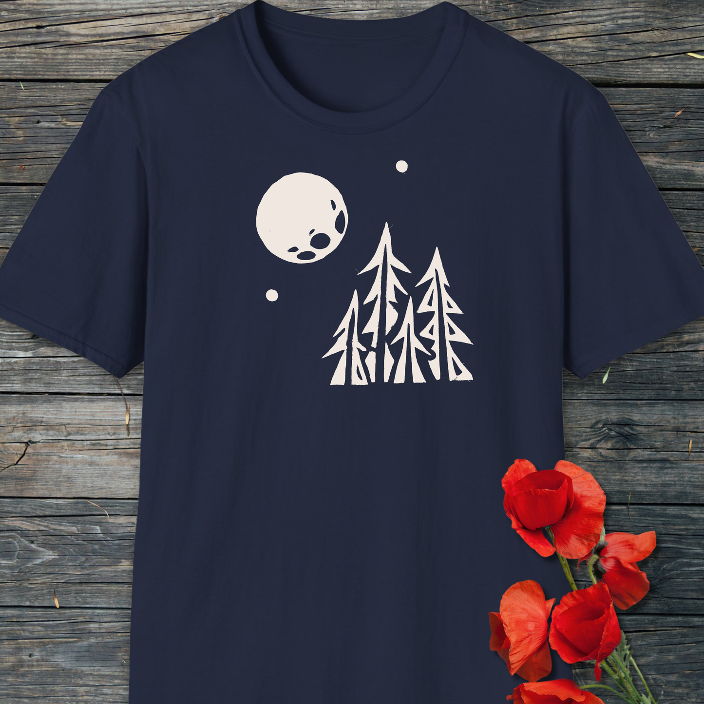 Pine Trees and Full Moon T-Shirt