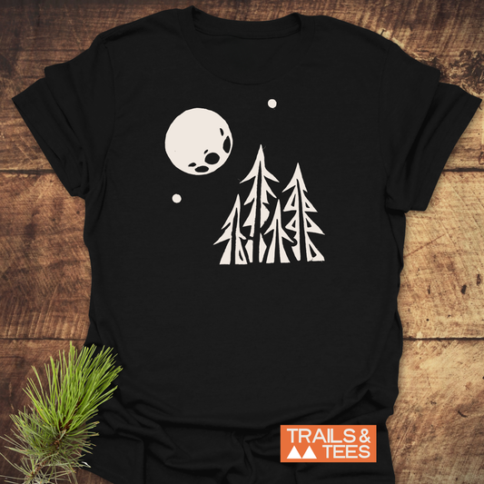 Pine Trees and Full Moon T-Shirt