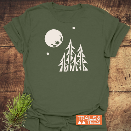 Pine Trees and Full Moon T-Shirt