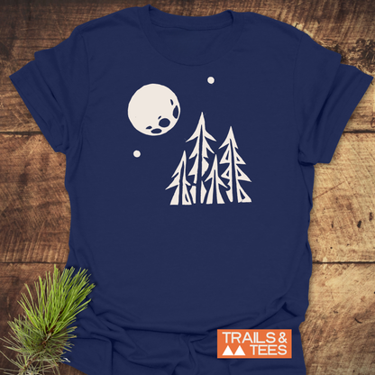 Pine Trees and Full Moon T-Shirt