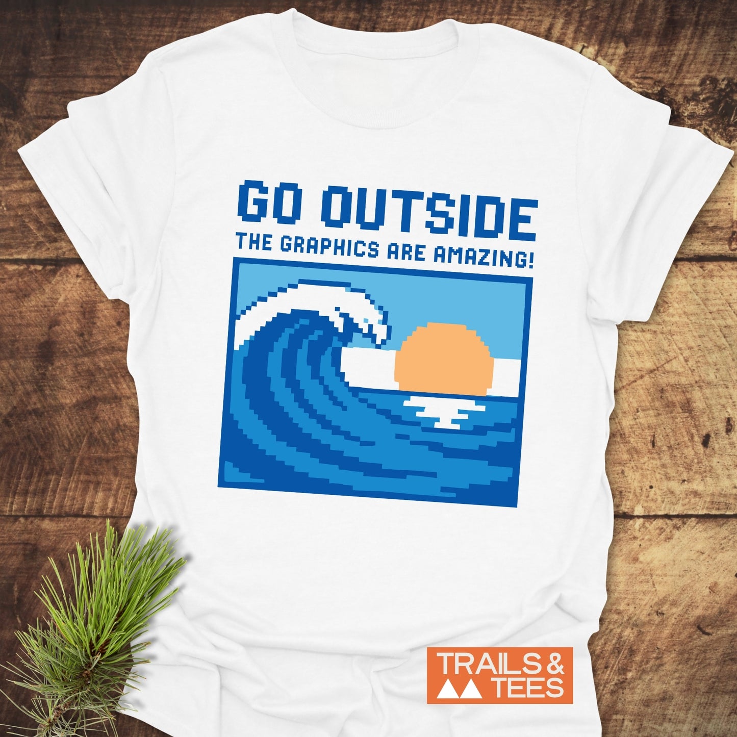 Go Outside Pixelart Wave T-Shirt