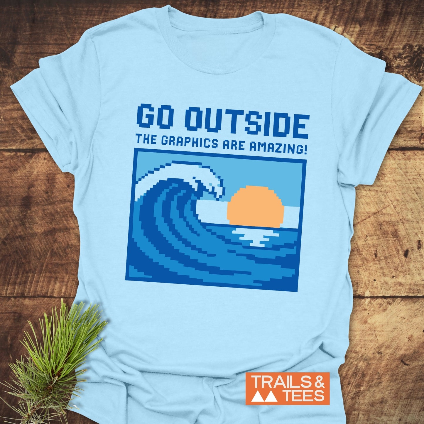 Go Outside Pixelart Wave T-Shirt