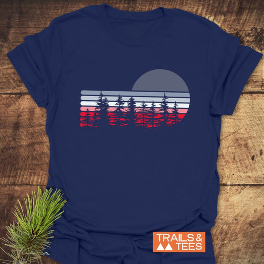 Retro Sunset Pines T-Shirt