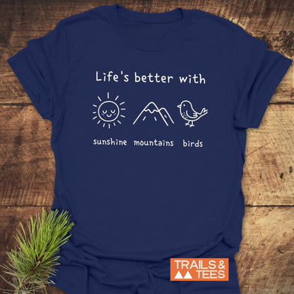 Sunshine Mountains Birds T-Shirt