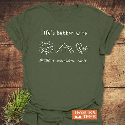 Sunshine Mountains Birds T-Shirt