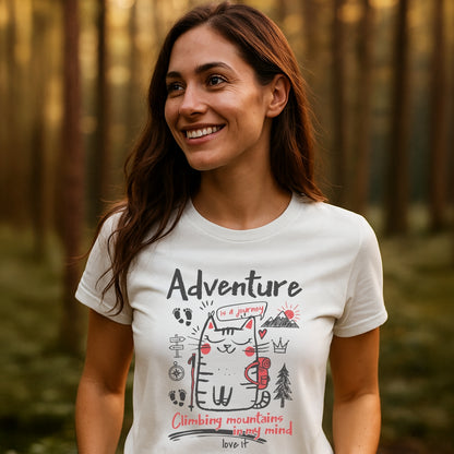 Adventure Cat Funny T-Shirt