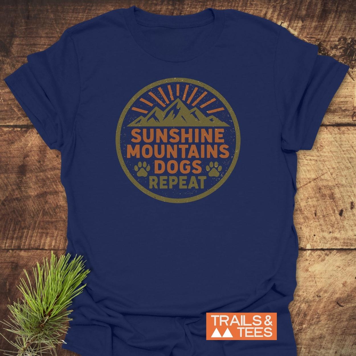 Sunshine Mountains Dogs Badge T-Shirt