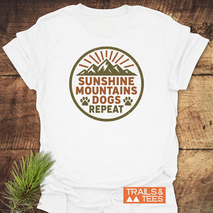 Sunshine Mountains Dogs Badge T-Shirt