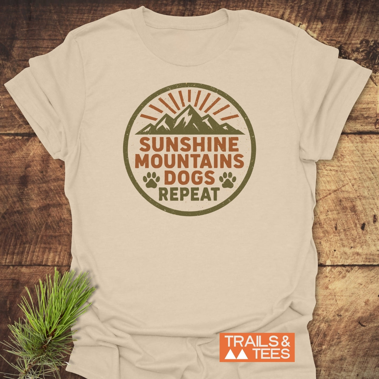 Sunshine Mountains Dogs Badge T-Shirt
