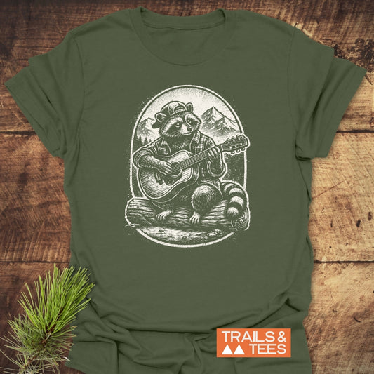 Guitar Playing Raccoon T-Shirt
