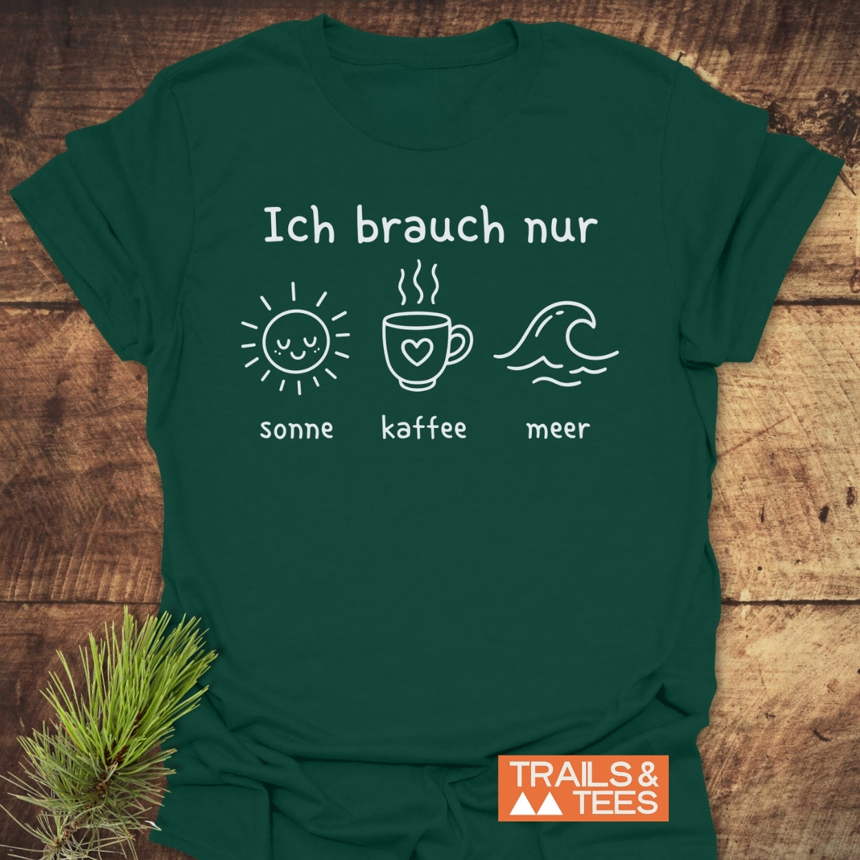Ich Brauch Nur Sonne Kaffee Meer T-Shirt