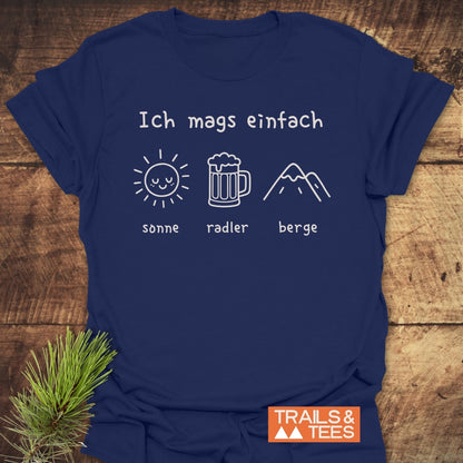 Ich Mags Einfach. Sonne Radler Berge T-Shirt