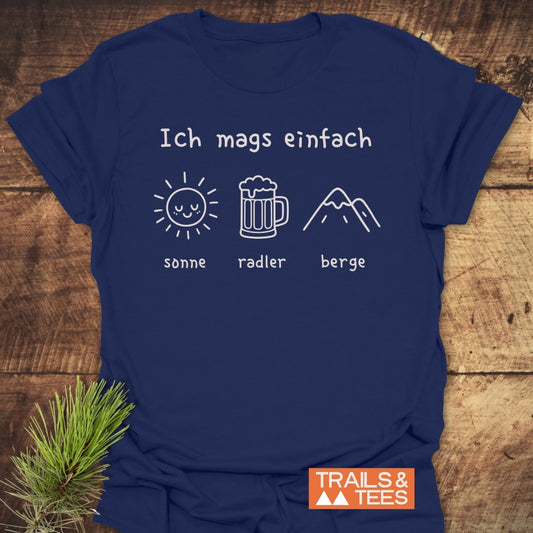 Ich Mags Einfach. Sonne Radler Berge T-Shirt