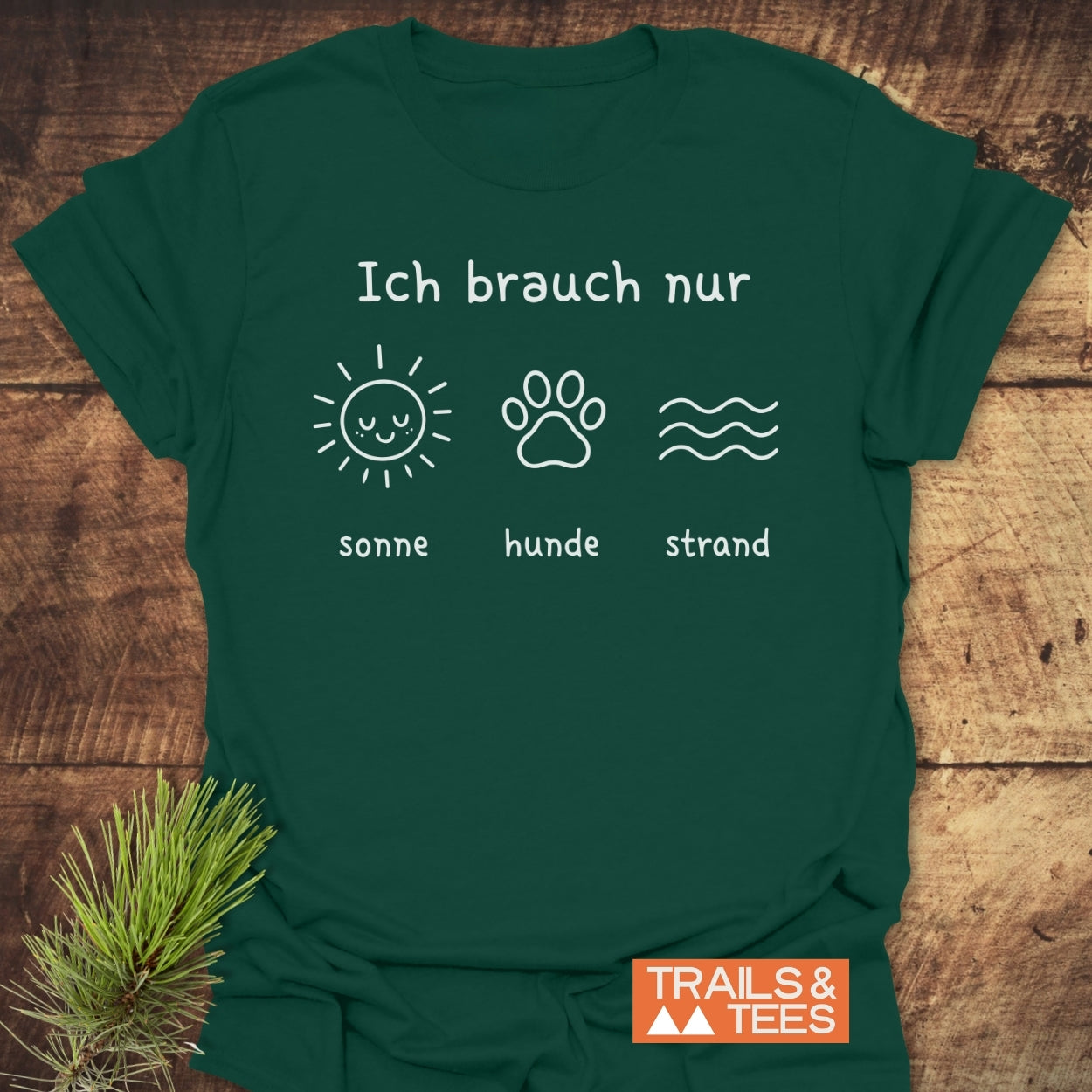 Ich Brauch Nur Sonne Hunde Strand T-Shirt