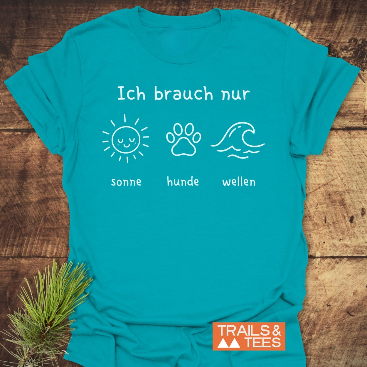 Ich Brauch Nur Sonne Hunde Wellen T-Shirt