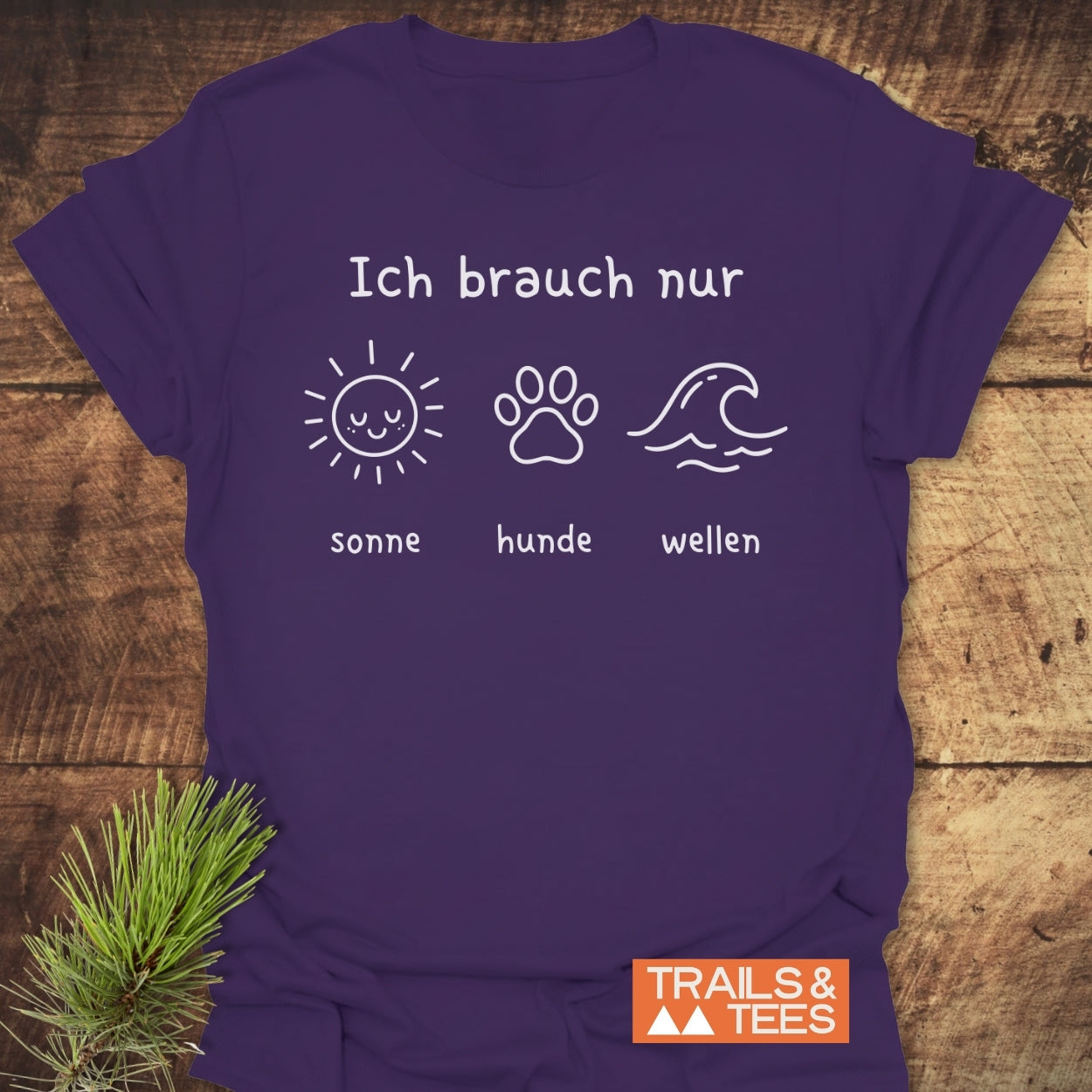 Ich Brauch Nur Sonne Hunde Wellen T-Shirt
