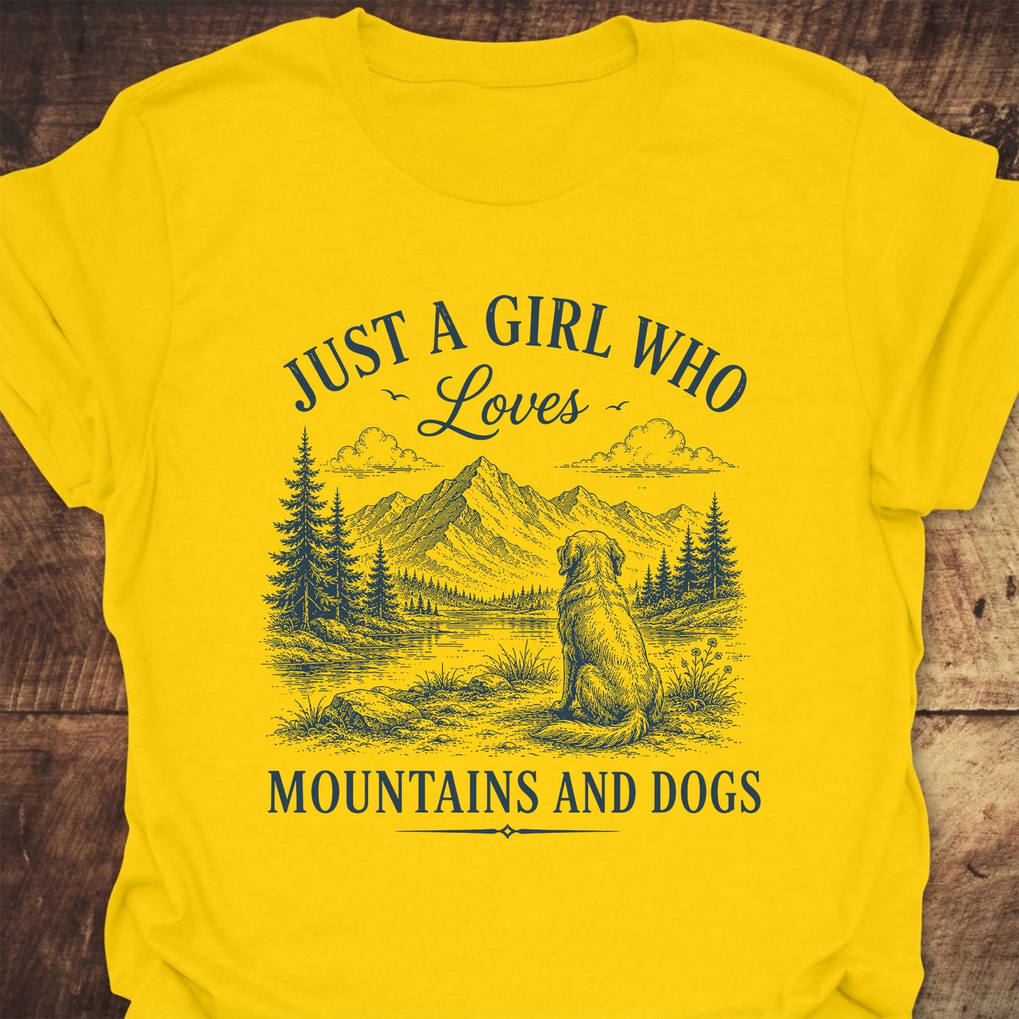 Just A Girl Who Loves Mountains And Dogs T-Shirt