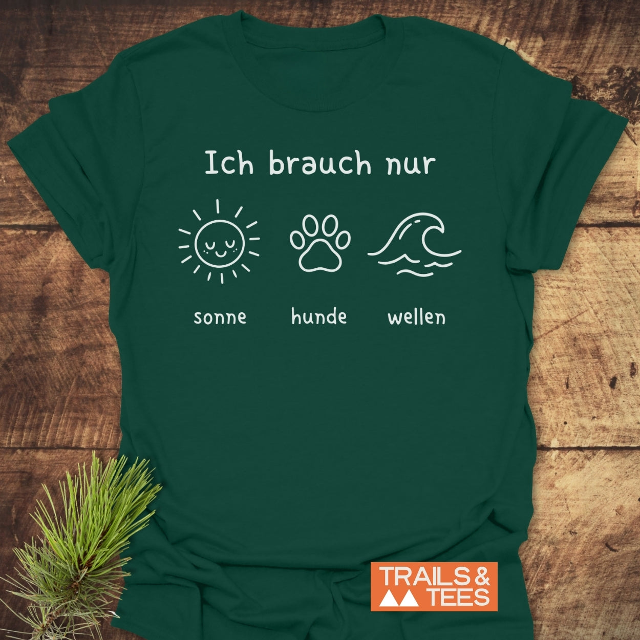Ich Brauch Nur Sonne Hunde Wellen T-Shirt